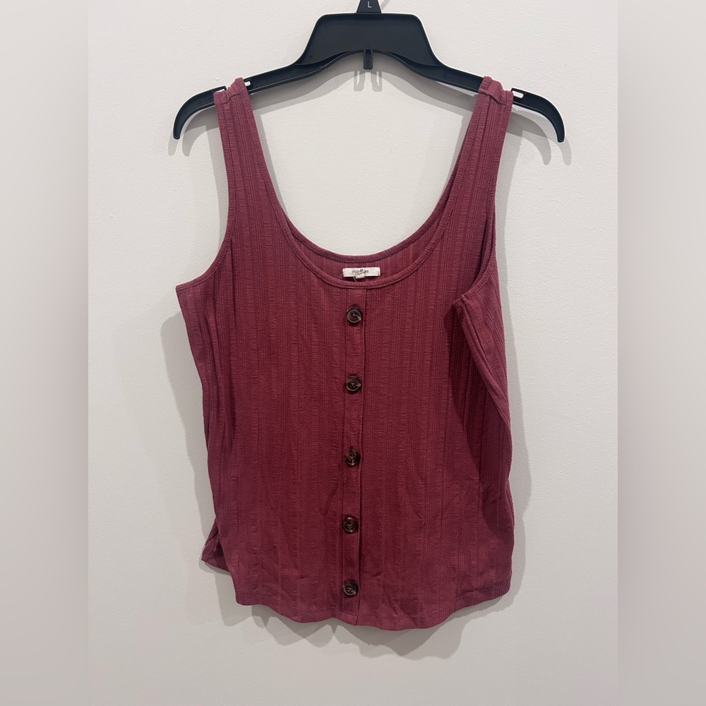 Women's Sleeveless Button-Down Top - Mauve